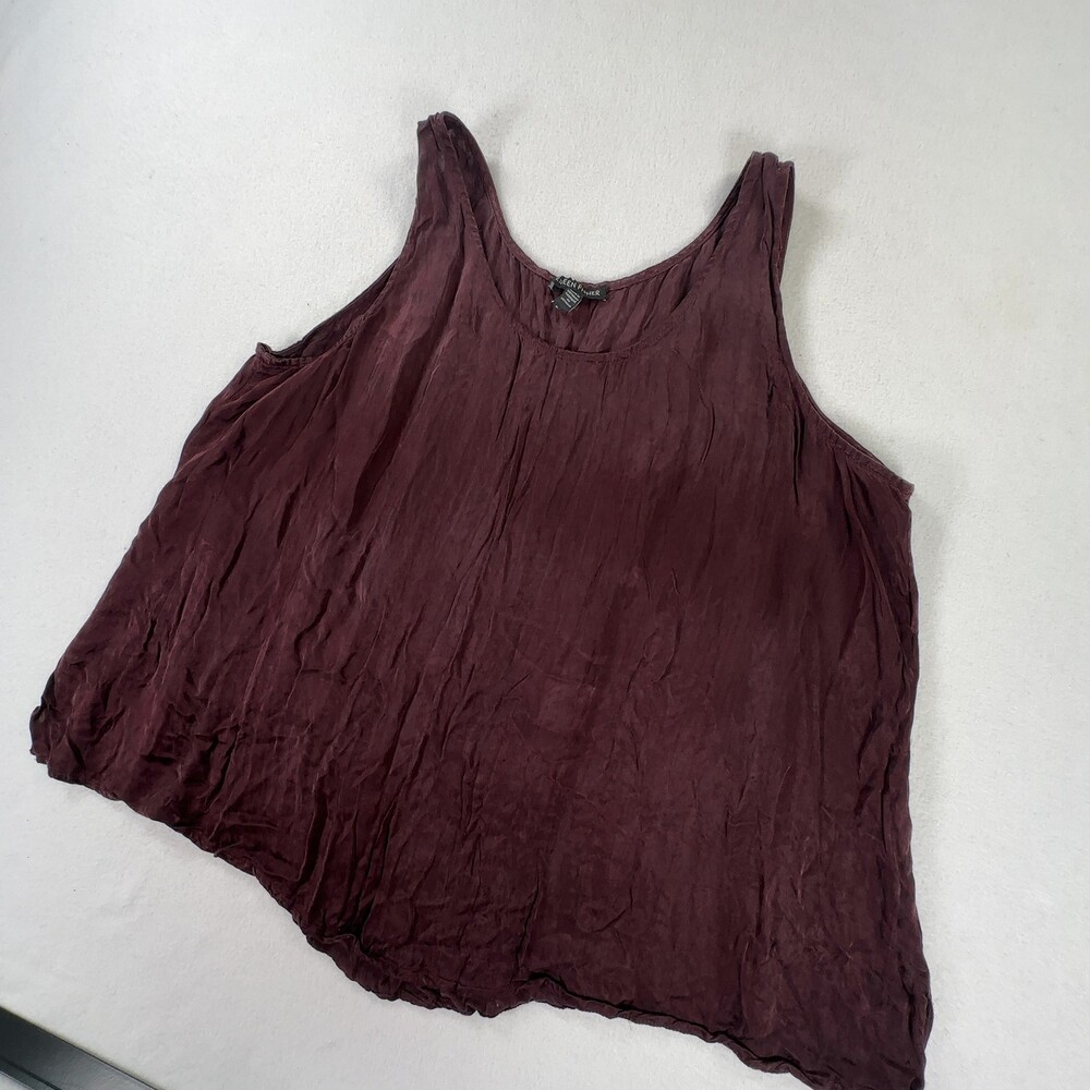 Eileen Fisher Cupro Tank Top Sleeveless Burgundy Women's Size Medium - Picture 2 of 8